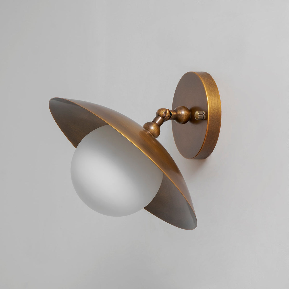 Semi-Flush Ceiling Light with Hand-Finished Brass and Glass or Alabaster Shade – 10 in – Hardwired Ceiling Fixture for Kitchen, Hallway | Thomler