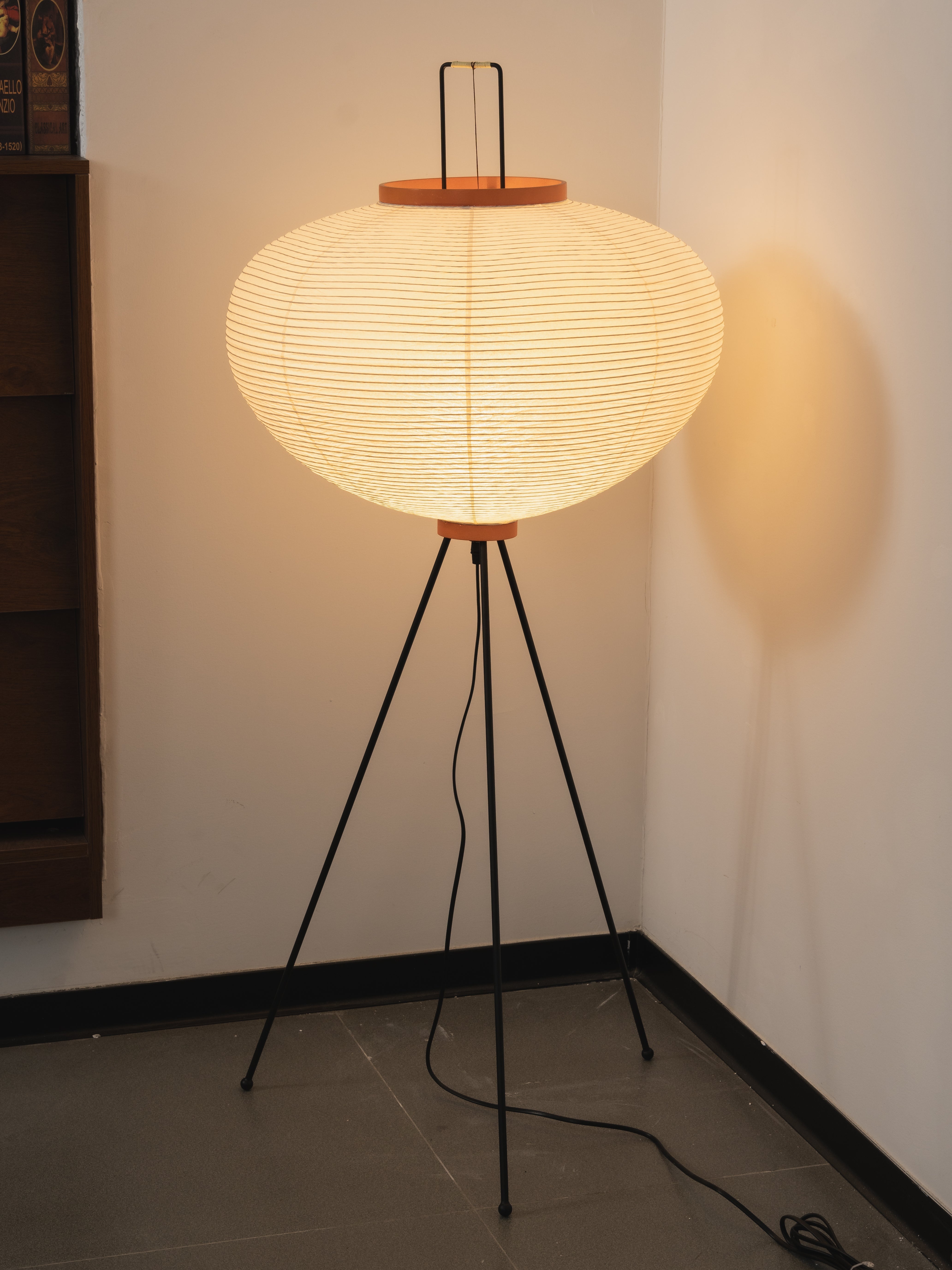 Floor Lamp Mulberry Paper Shade Ø 50.0 cm (19.7") White Living Room Bedroom Japandi Japanese Style Reading Light | Thomler