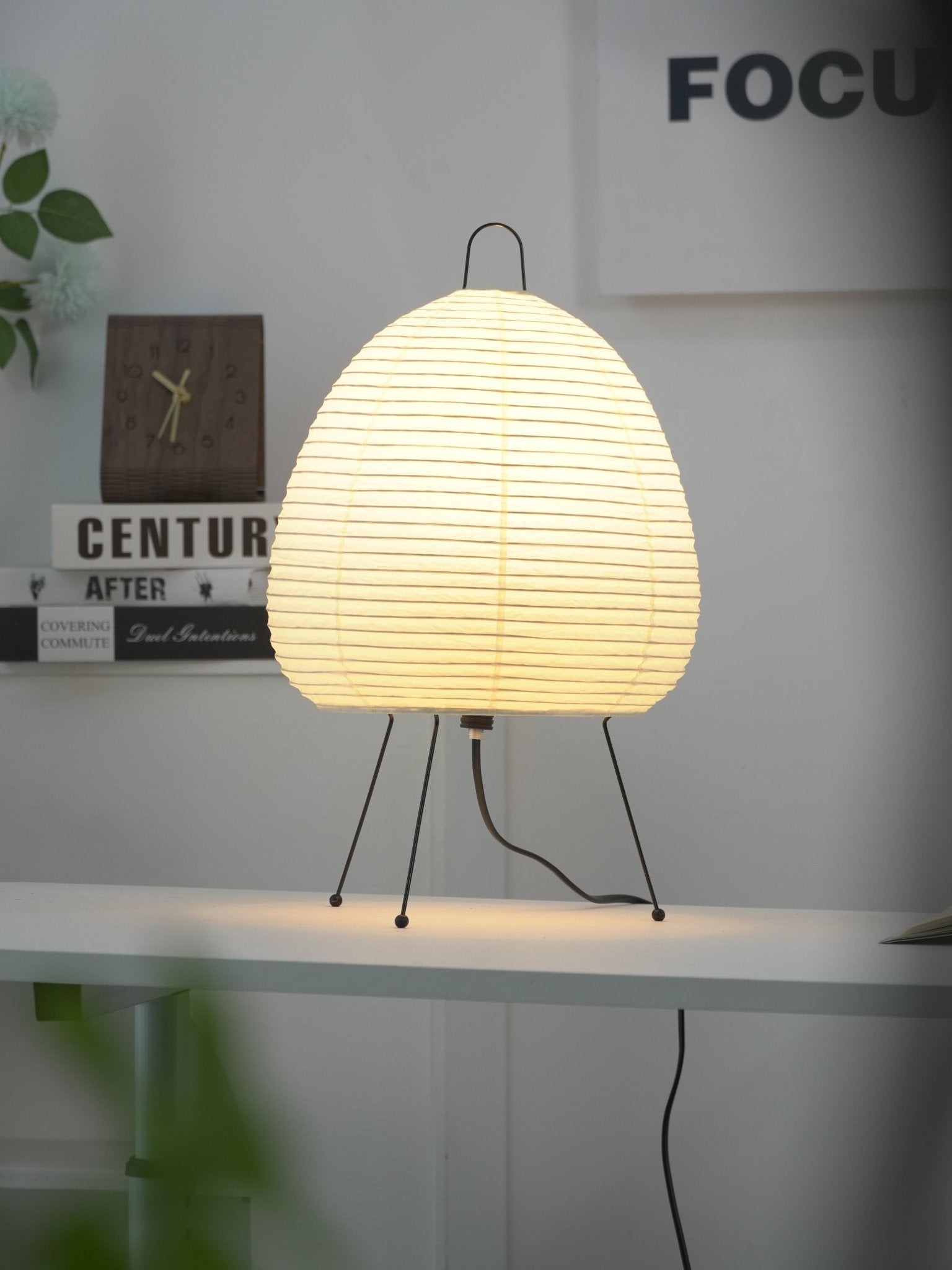 Table Lamp Rice Paper 16.9 in Indoor LED Bedroom Desk Nightstand Light | Thomler
