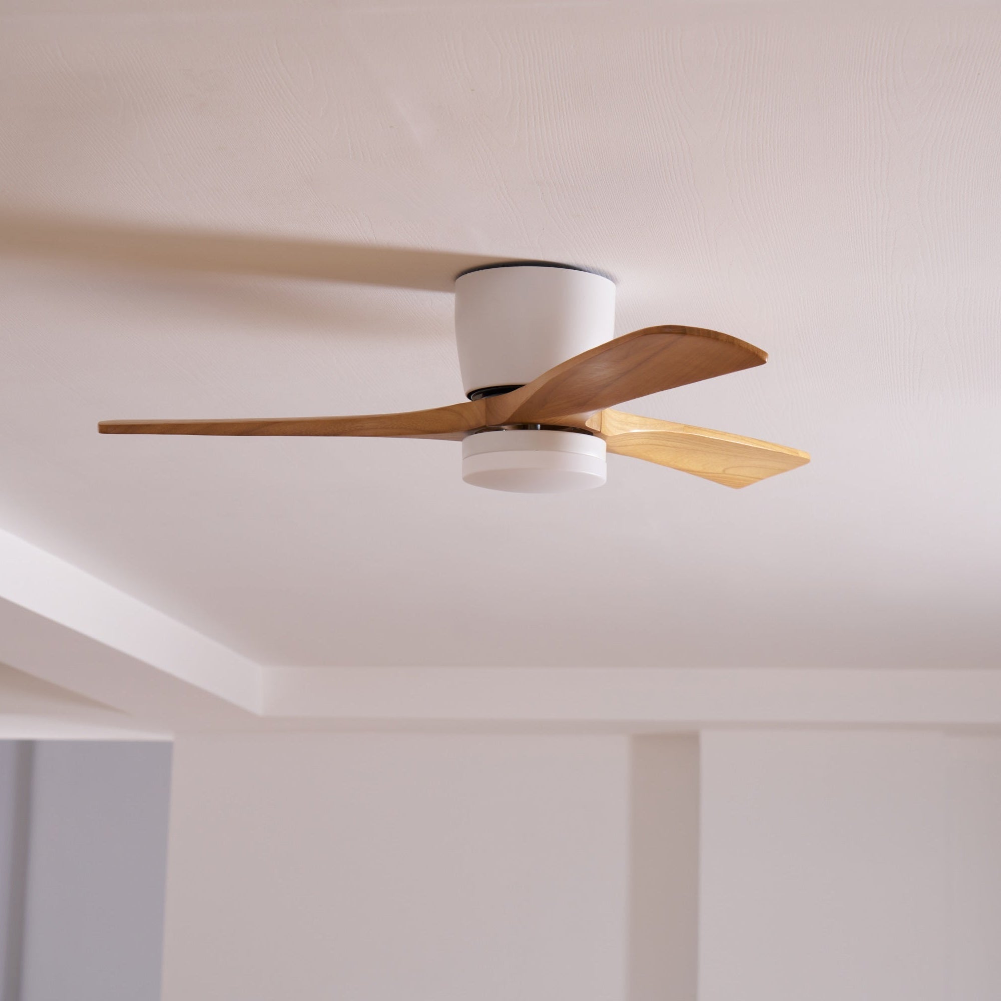 Nordic Ceiling Fan Light 42 in Solid Wood Blades LED Bedroom Living Room Quiet DC Motor Modern Ceiling Fan | Thomler