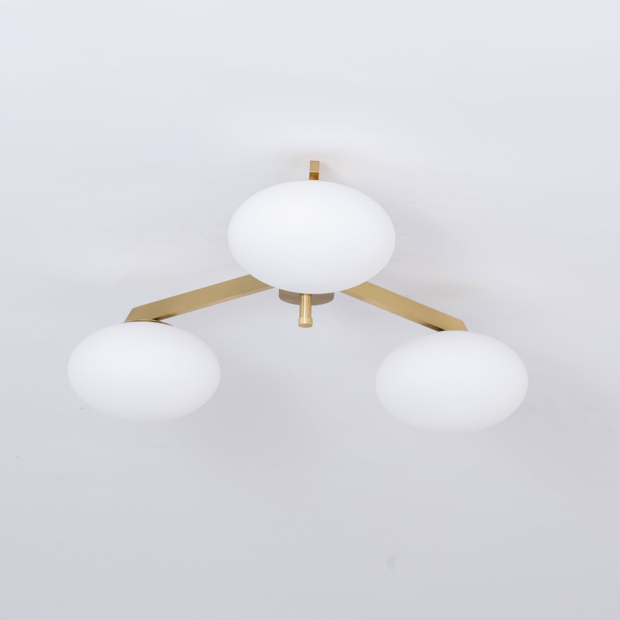 Ceiling Light Brass 44.9 in 5 Head Opal Glass Flush Mount Bedroom Kitchen Art Deco Modern Lighting Fixture | Thomler