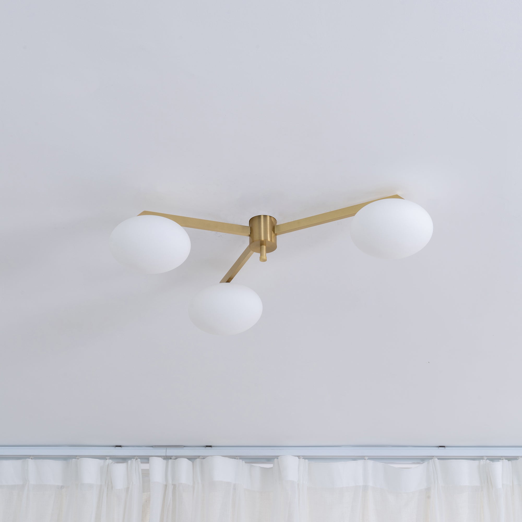 Ceiling Light Brass 44.9 in 5 Head Opal Glass Flush Mount Bedroom Kitchen Art Deco Modern Lighting Fixture | Thomler