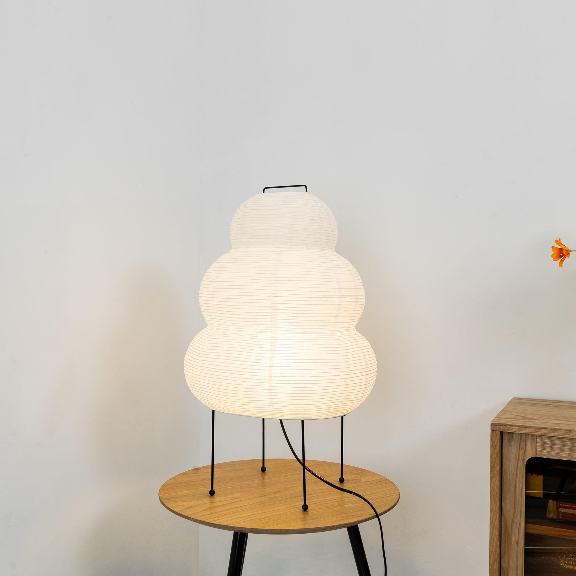 Table Lamp Rice Paper 16.9 in Indoor LED Bedroom Desk Nightstand Light | Thomler