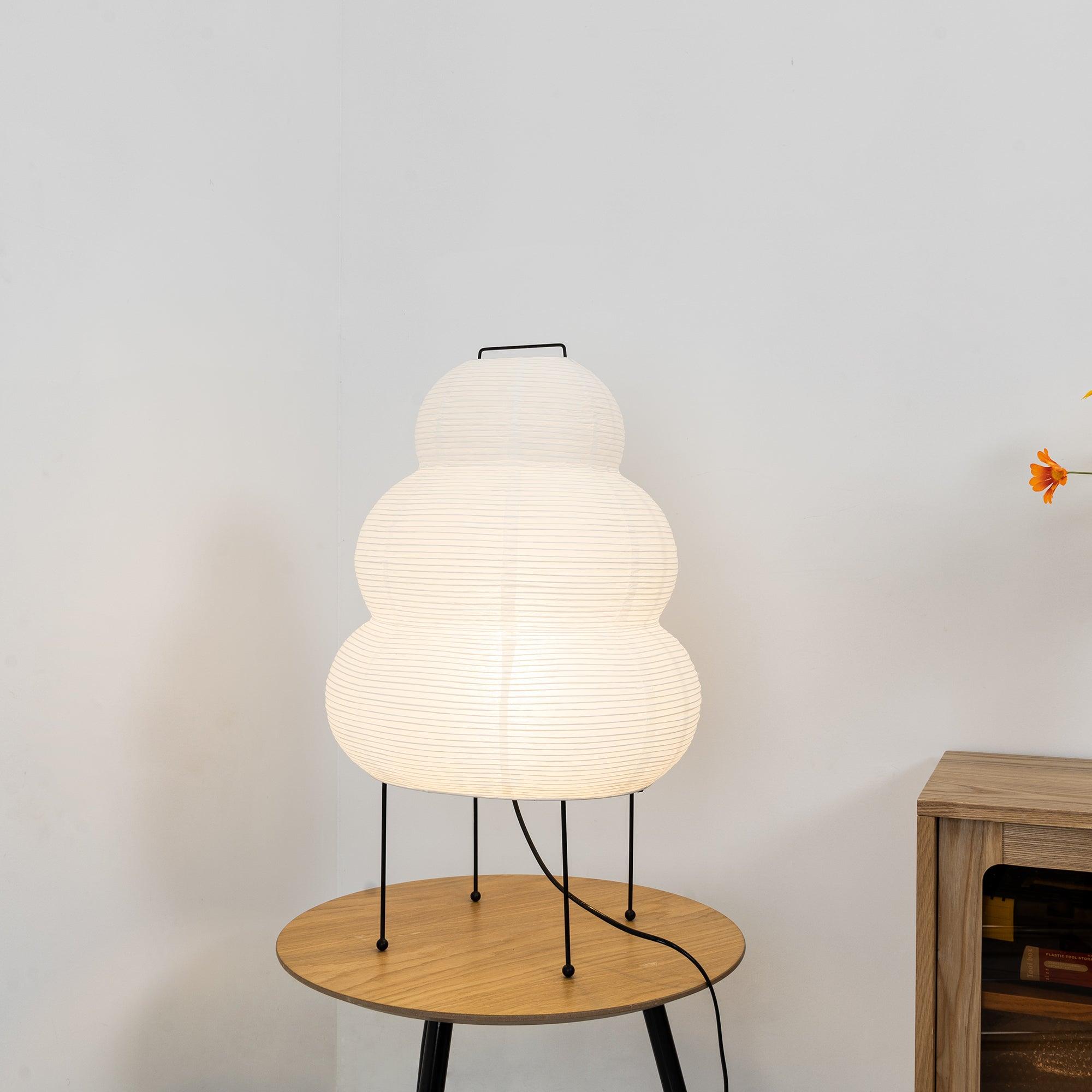 Table Lamp Rice Paper 16.9 in Indoor LED Bedroom Desk Nightstand Light | Thomler
