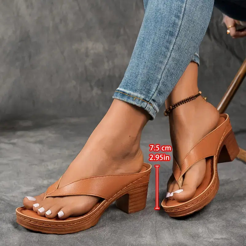 Women's Arch Support Platform Sandals with Contoured Footbed | Comfort Wedge Slides for All-Day Wear | Shock-Absorbing Orthopedic Slippers | Thomler