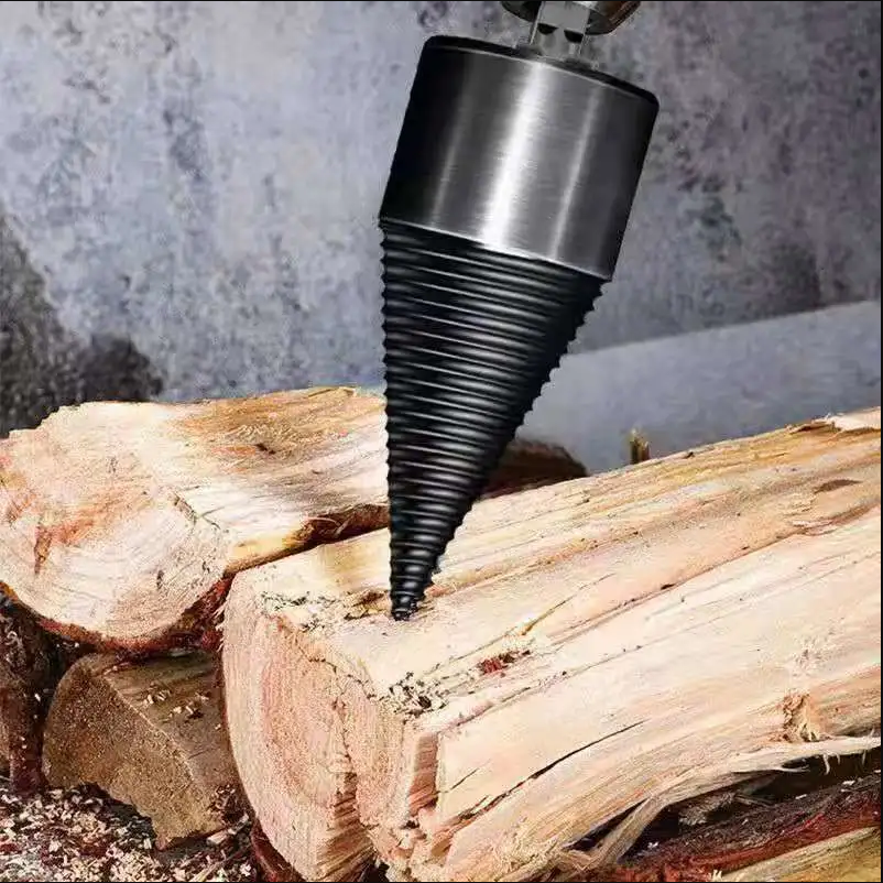 Firewood Splitting Drill Bit for Power Tools - High Carbon Steel Wood Splitter Attachment for Electric Drills - Fits All Drill Sizes | Thomler