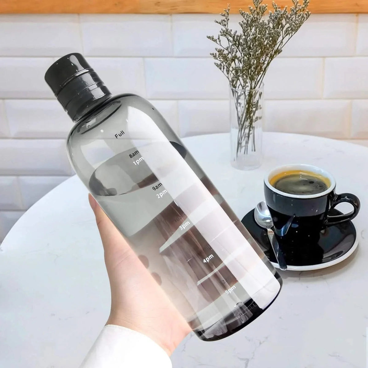Timed Hydration Bottle with Hour Markers for Fitness & Daily Goals 17-24 oz BPA-Free | Thomler