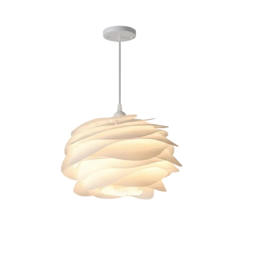 Sculptural Floral Ceiling Fixture with Tiered Petal Diffuser for Dining & Living Room – Adjustable Hardwire Pendant | Thomler