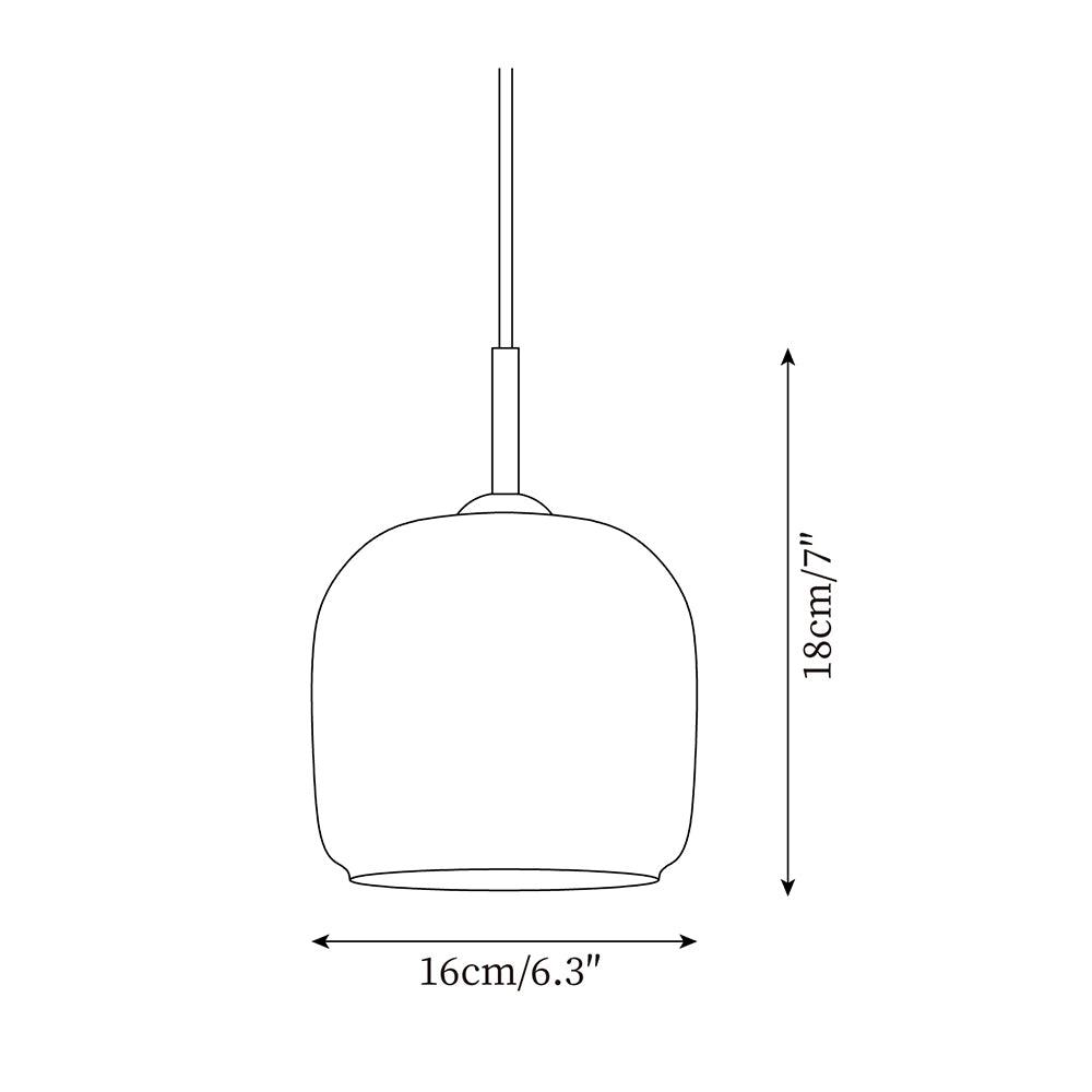 Pendant Light Glass 6.3 in Smoke Gray 7W Indoor Dining Room Kitchen Ceiling Lamp Contemporary Minimalist Design | Thomler