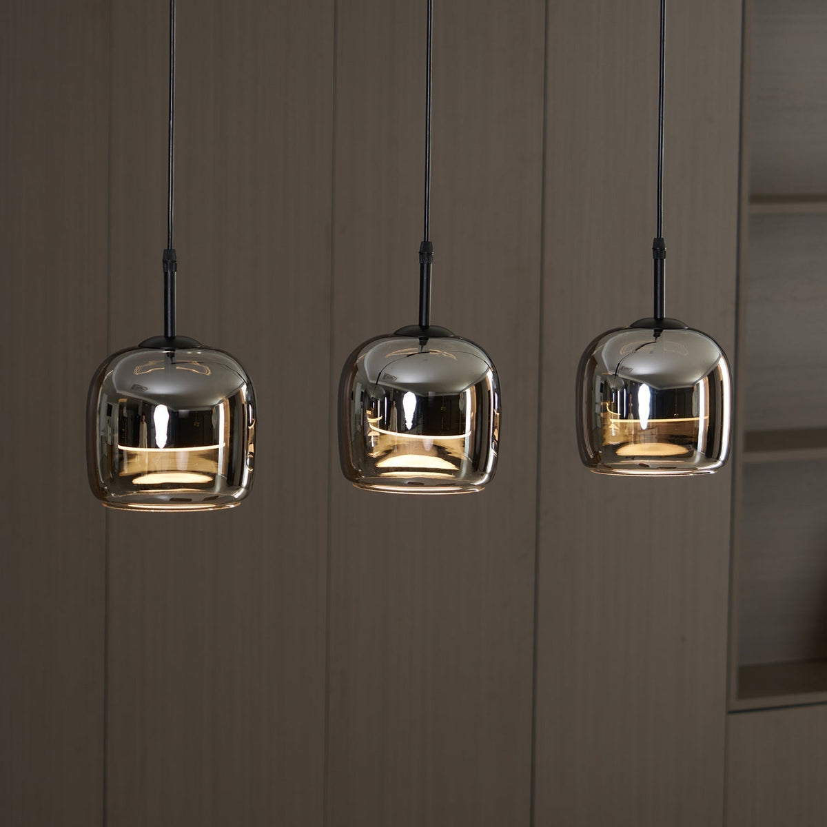 Charcoal Translucent Glass Drop Ceiling Fixture – Modern Ambient Hanging Lamp for Dining Room & Kitchen Island | Thomler