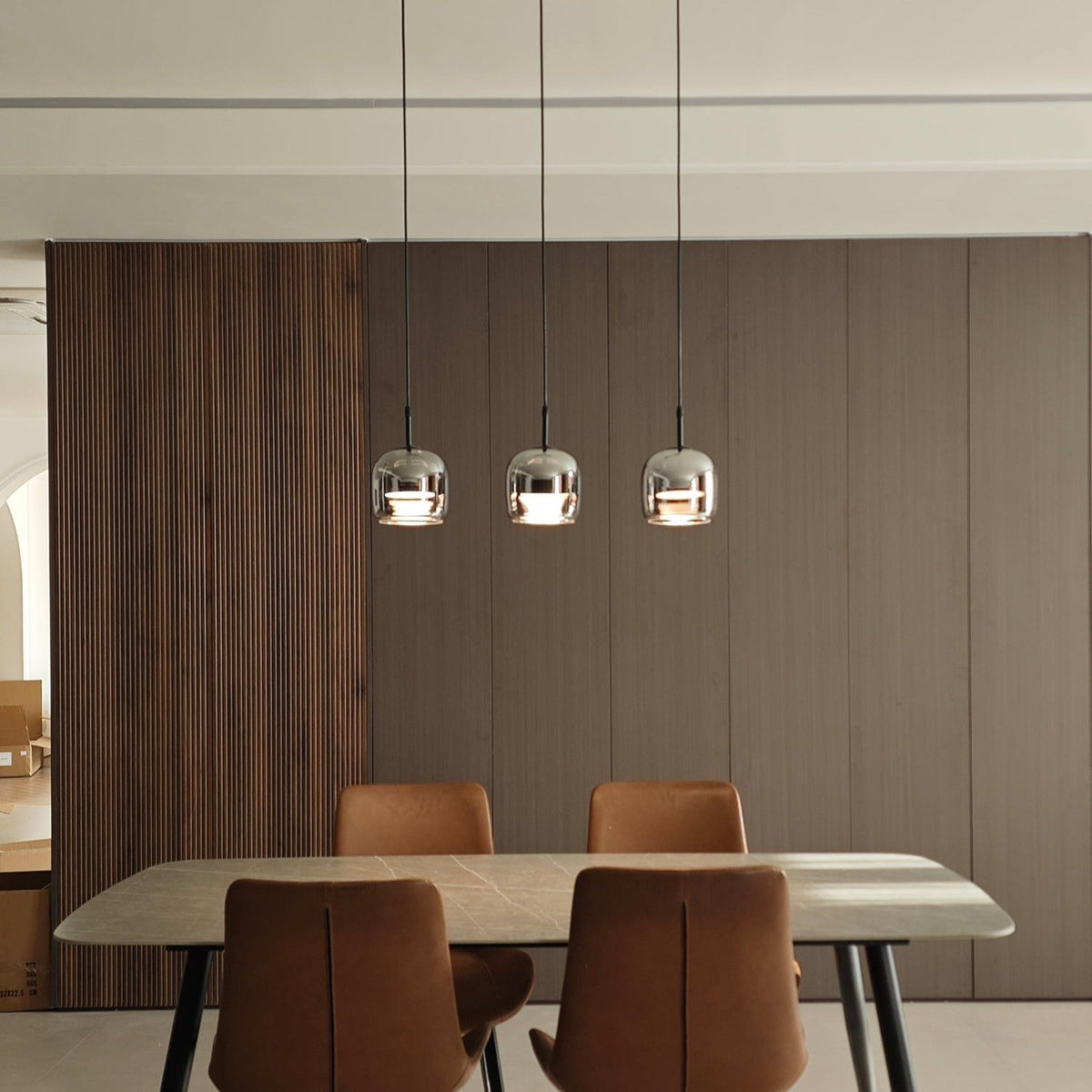 Charcoal Translucent Glass Drop Ceiling Fixture – Modern Ambient Hanging Lamp for Dining Room & Kitchen Island | Thomler