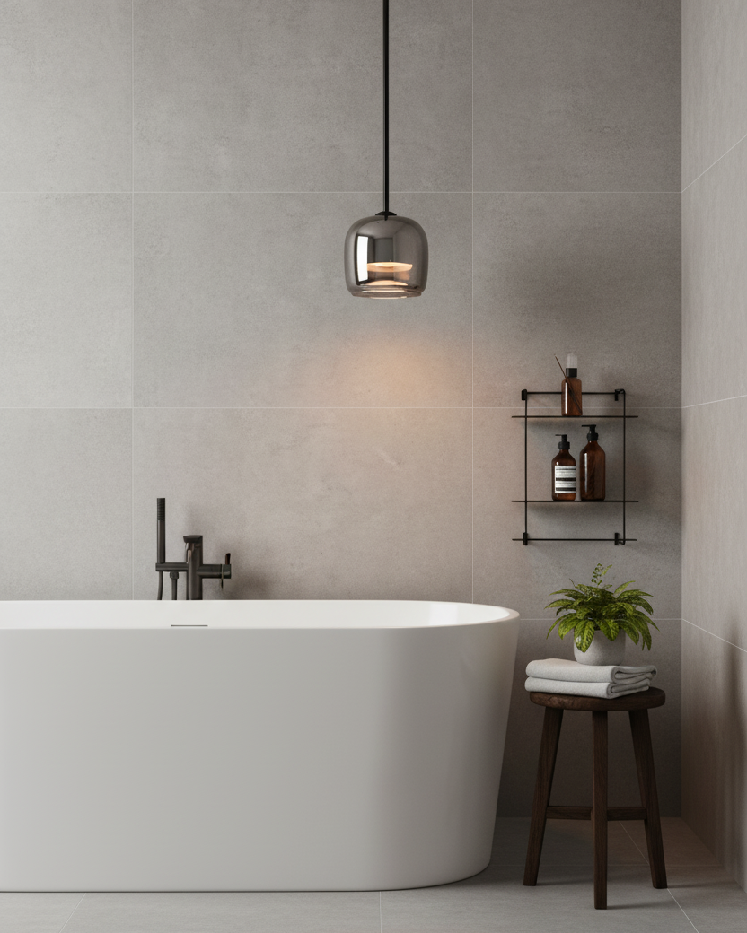 Pendant Light Glass 6.3 in Smoke Gray 7W Indoor Dining Room Kitchen Ceiling Lamp Contemporary Minimalist Design | Thomler