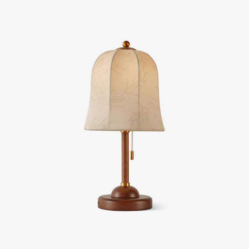 Table Lamp Fabric Shade 8.7 in Copper Walnut Bedroom Nightstand Bedside Reading Light Dimmable Accent Lighting | Thomler