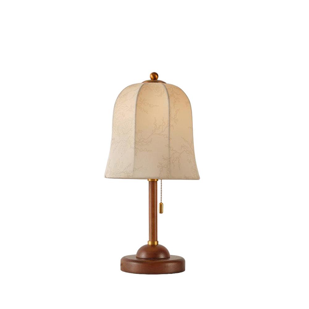Table Lamp Fabric Shade 8.7 in Copper Walnut Bedroom Nightstand Bedside Reading Light Dimmable Accent Lighting | Thomler