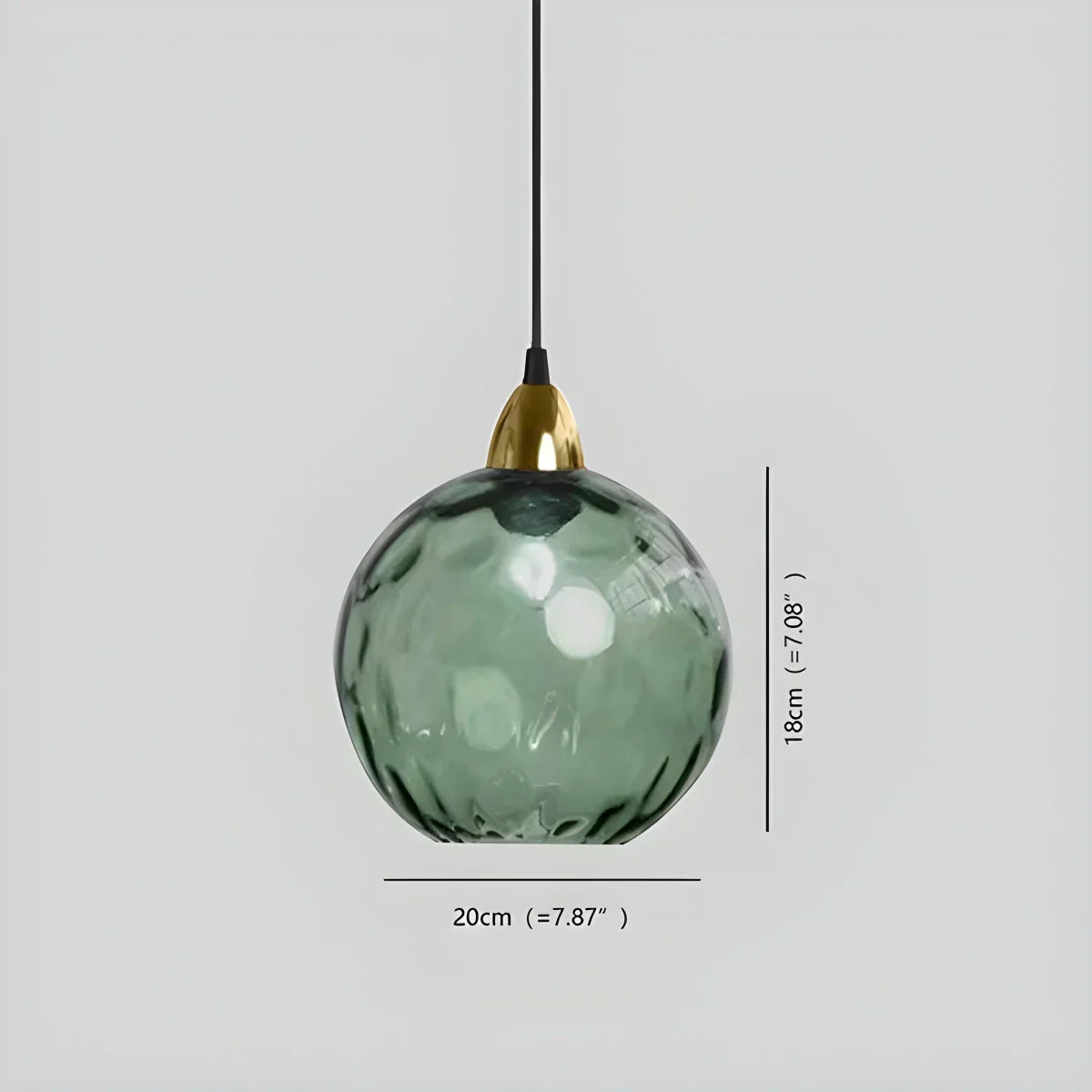 Pendant Light Glass Globe E26 20.0 cm Grey Dining Room Bedroom Hanging Ceiling Lamp Modern Ambient Lighting | Thomler