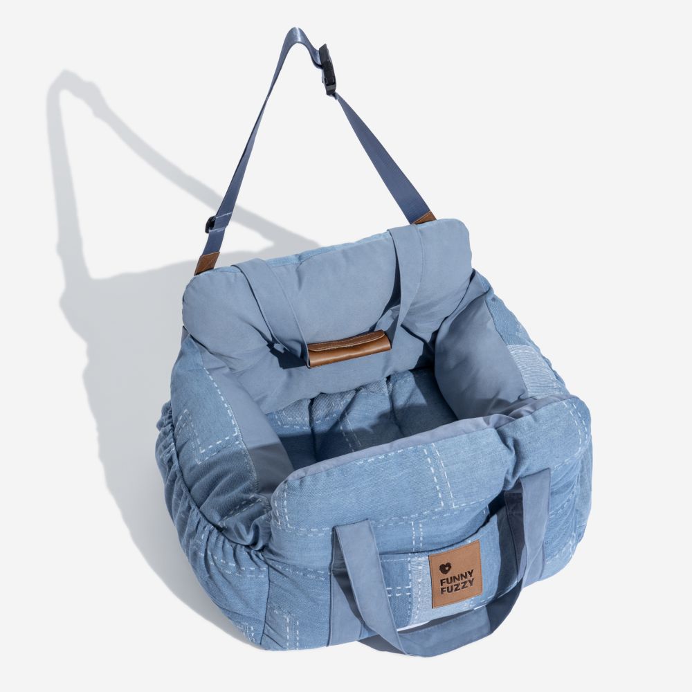 Dog Car Seat Booster Bed for Large Pets – Portable Travel Carrier with Shoulder Strap, Washable Cotton Cushion for SUV Truck Sedan – Safe | Thomler