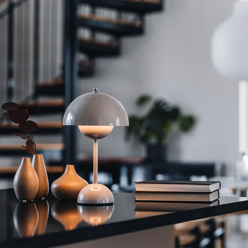 Table Lamp Metal Acrylic 29.5 cm White Bedroom Bedside Wireless Dimmable LED Reading Light Scandinavian Design | Thomler