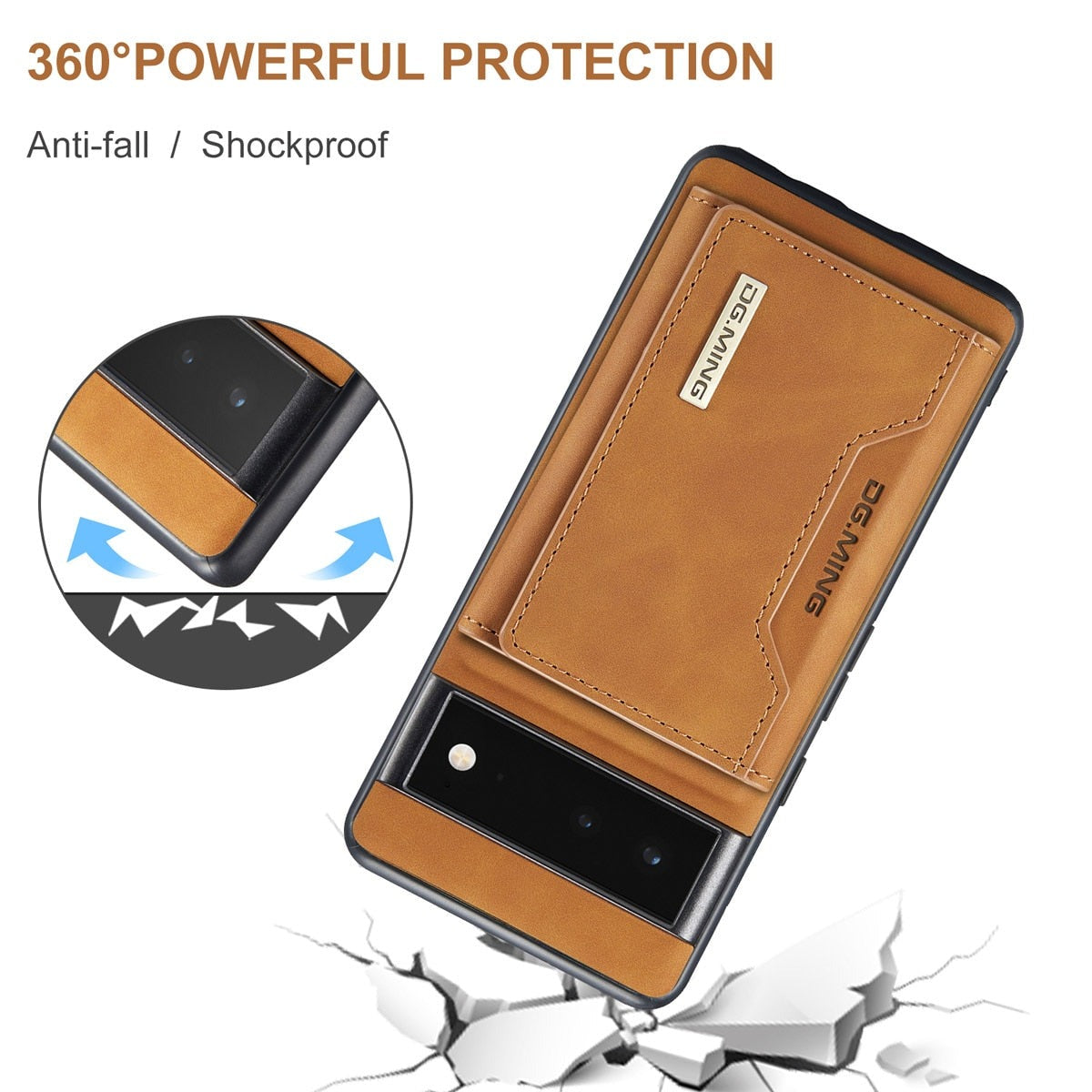 Magnetic Leather Wallet Case for Google Pixel – Detachable Card Holder with Raised Screen Protection & Microfiber Interior | Thomler