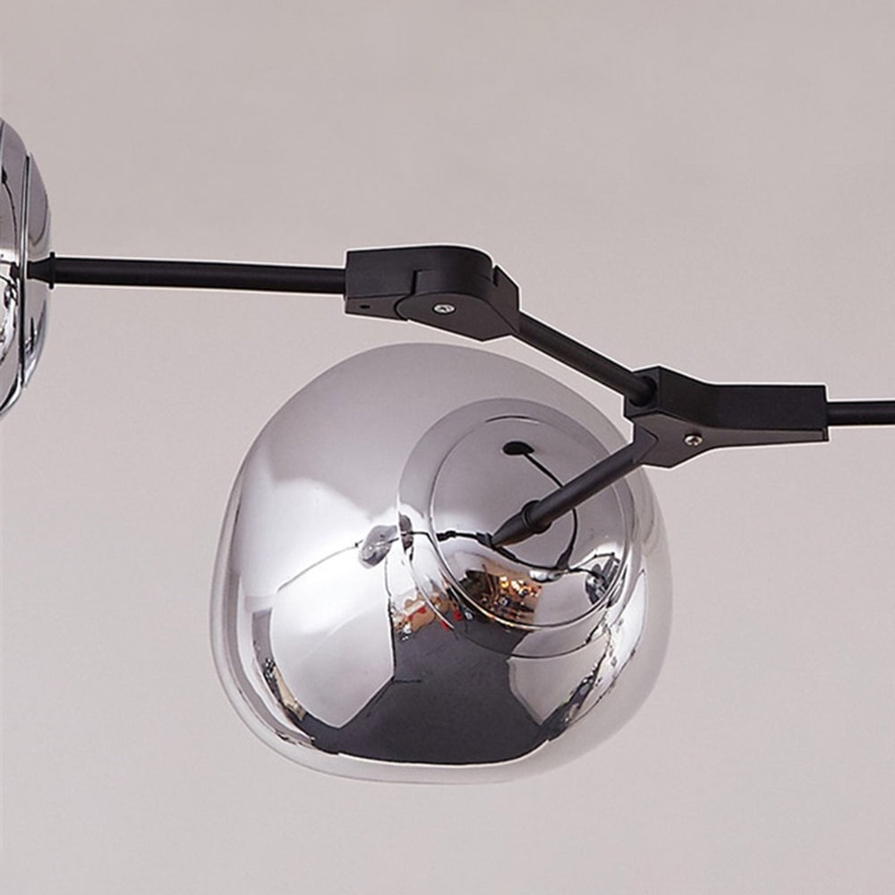 Glass Globe Ceiling Pendant Fixture 3 6 8 Multi-Drop Warm LED Adjustable Hanging Kit Metal Frame Contemporary Dining Room Bedroom Lighting | Thomler