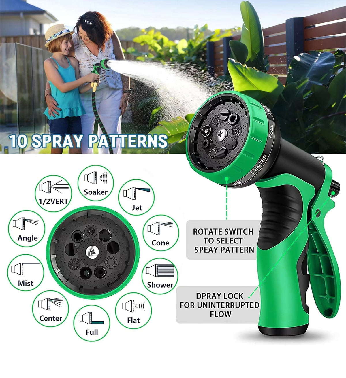 Expandable Garden Hose with Spray Nozzle for Lawn Watering & Car Wash | Lightweight Flexible Water Hose for Yard Irrigation & Outdoor | Thomler