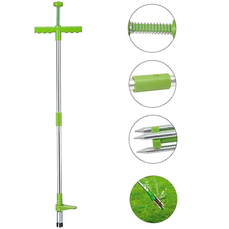 Upright Weed Remover Tool with 5-Prong Claw System for Deep Root Extraction – No-Bend Foot Pedal Weeder for Lawns, Gardens & Landscaping | Thomler