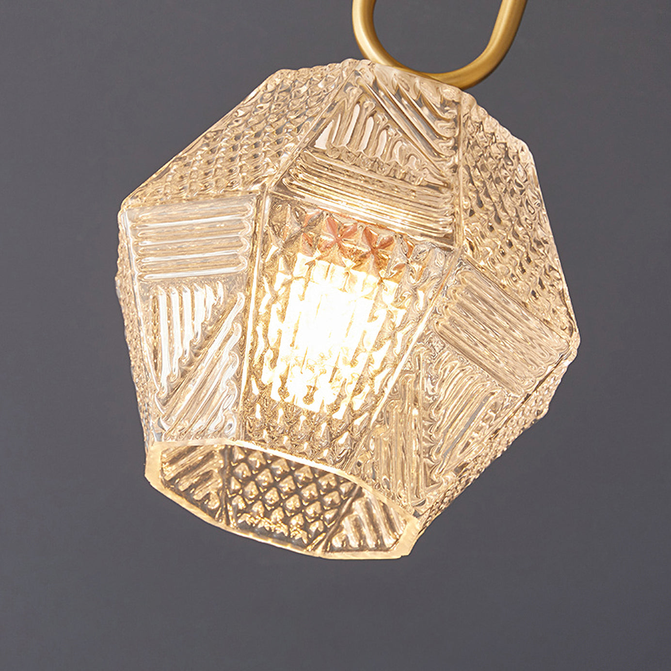Ceiling Light Brass Diamond Cut 5.9 in Indoor Dining Room Living Room Bedroom Fixture Decorative Pendant | Thomler