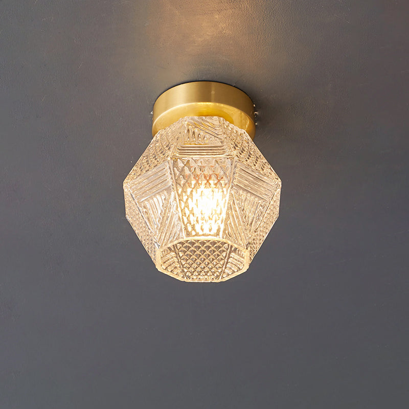 Ceiling Light Brass Diamond Cut 5.9 in Indoor Dining Room Living Room Bedroom Fixture Decorative Pendant | Thomler