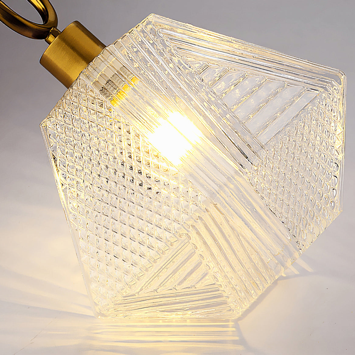 Ceiling Light Brass Diamond Cut 5.9 in Indoor Dining Room Living Room Bedroom Fixture Decorative Pendant | Thomler