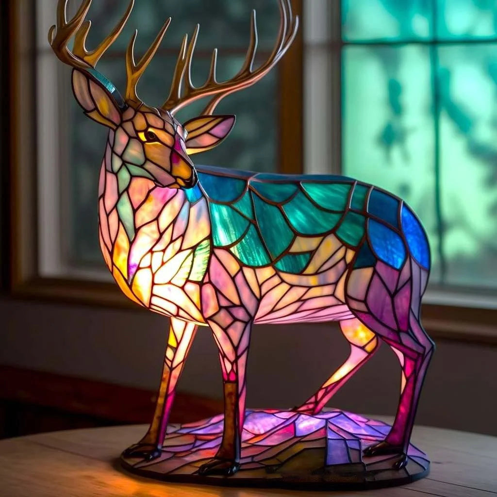 LED Animal Nightlight – Battery-Powered Sculptural Desk Lamp with Switch – Metal & Resin Figurine for Nightstand, Bookshelf, Kids Room | Thomler
