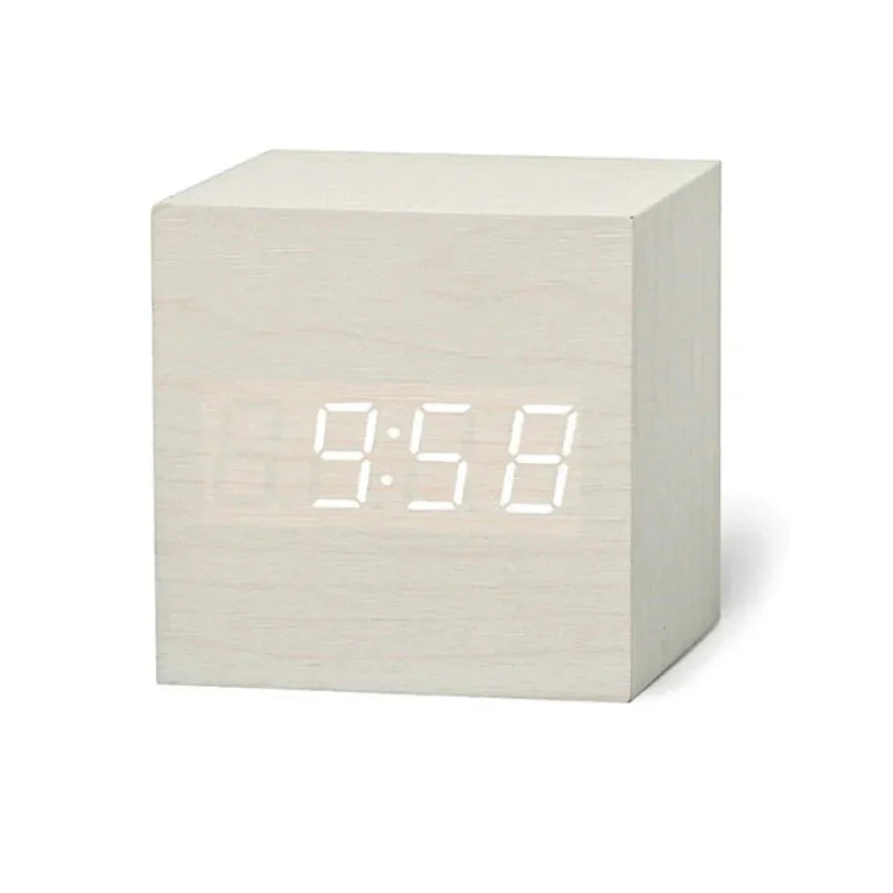 Cube Digital Alarm Clock – Time, Date & Temperature Display with Auto Dim | Thomler