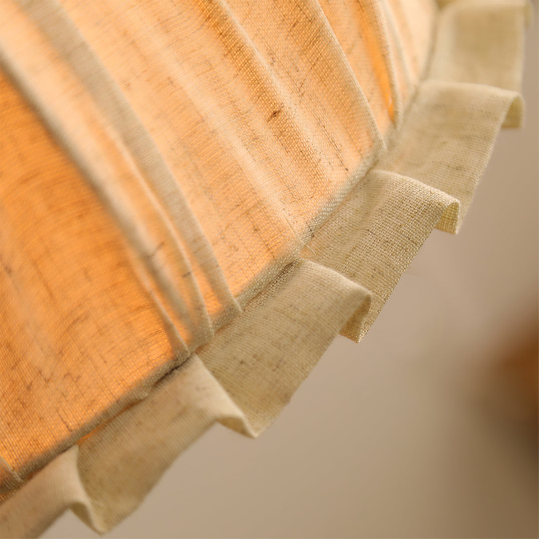 Pendant Lamp Wood Fabric 11.8 in Indoor Ceiling Lighting Beige Walnut Sage Green Modern Decor | Thomler