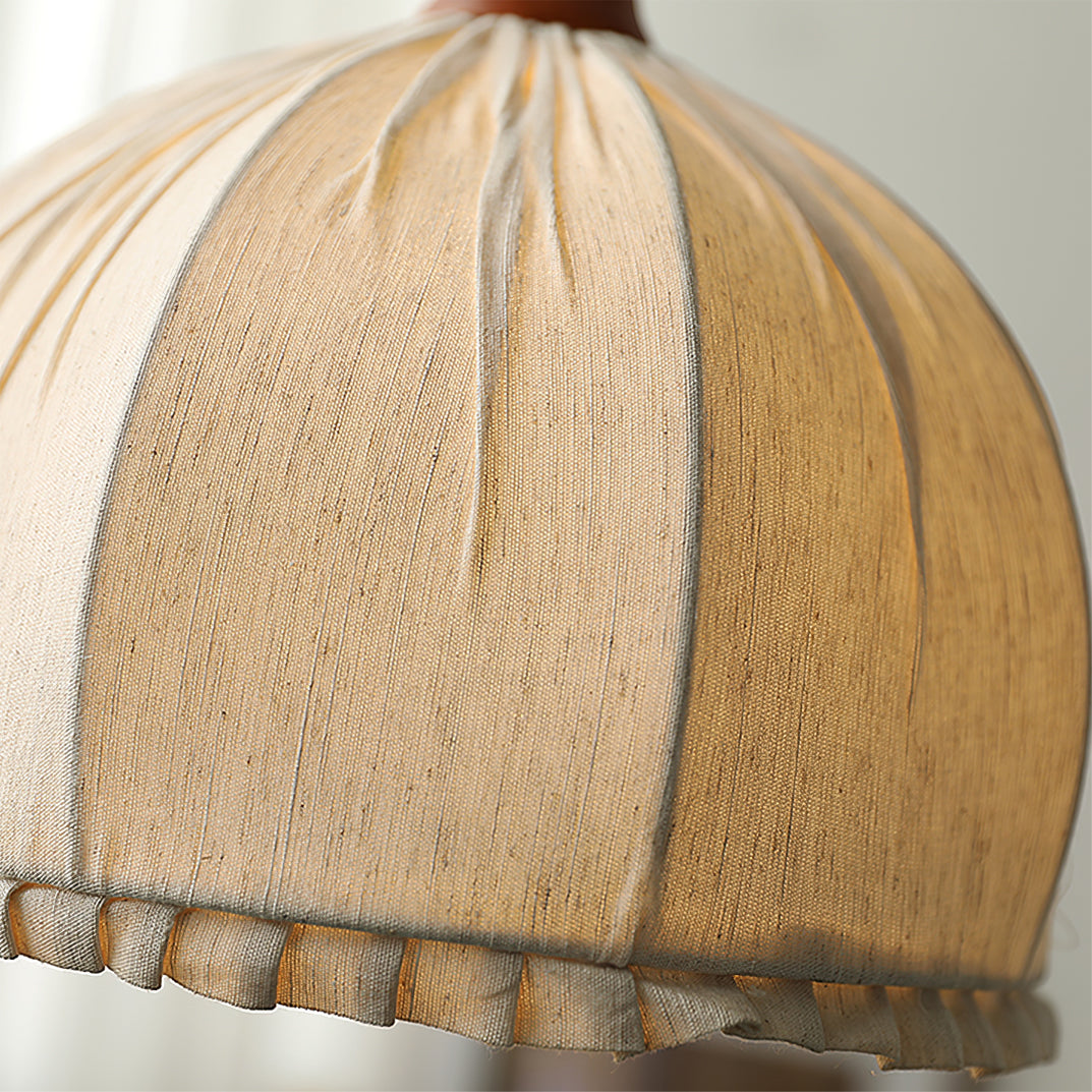 Pendant Lamp Wood Fabric 11.8 in Indoor Ceiling Lighting Beige Walnut Sage Green Modern Decor | Thomler