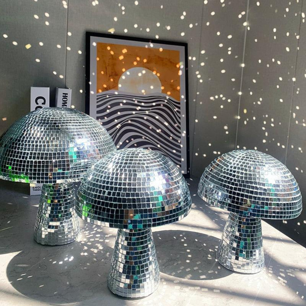 Disco Ball Mushroom Lamp Retro LED Reflective Light for Parties Bedrooms Living Rooms Home Decor Tabletop Accent Piece | Thomler