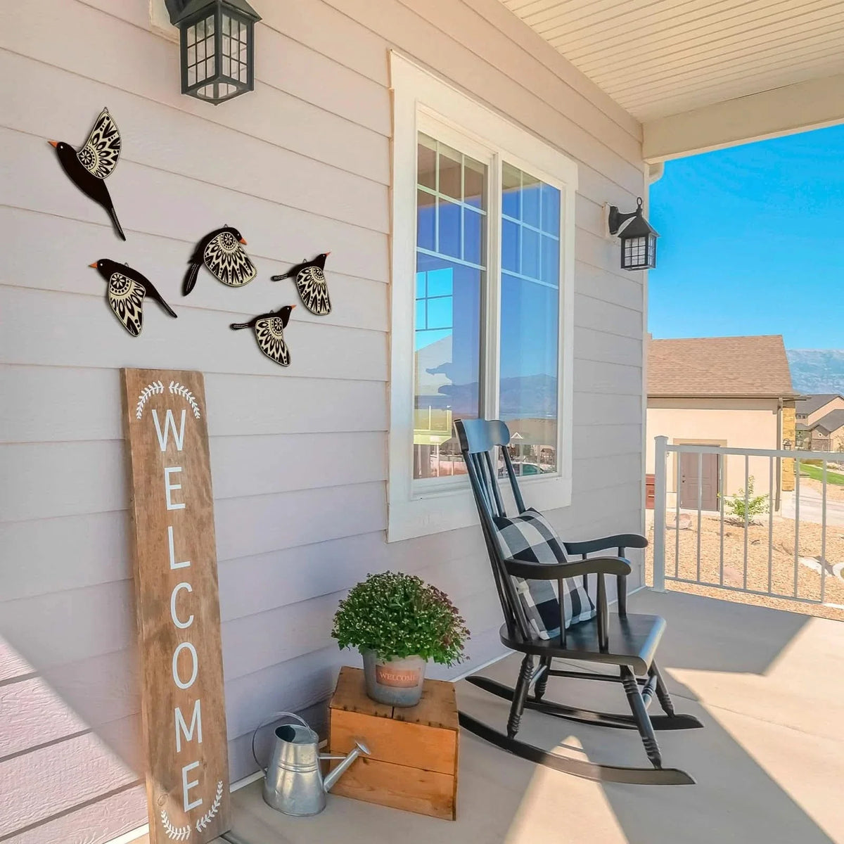 Carved Wooden Birds Wall Art Set of 5 – Folk-Inspired 3D Sculptural Decor for Living Room, Bedroom & Entryway | Thomler