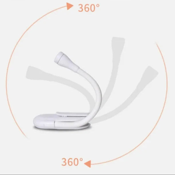 Clip-On LED Book Light with Flexible Gooseneck Arm – Rechargeable Reading Light for Bed, Desk & Travel | Thomler