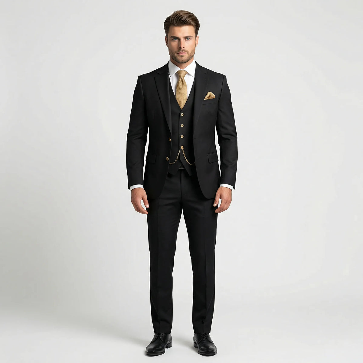 Three-Piece Slim Fit Suit for Men – Tailored Jacket, Vest & Pants Set for Formal Occasions, Weddings, Office & Business Events | Thomler