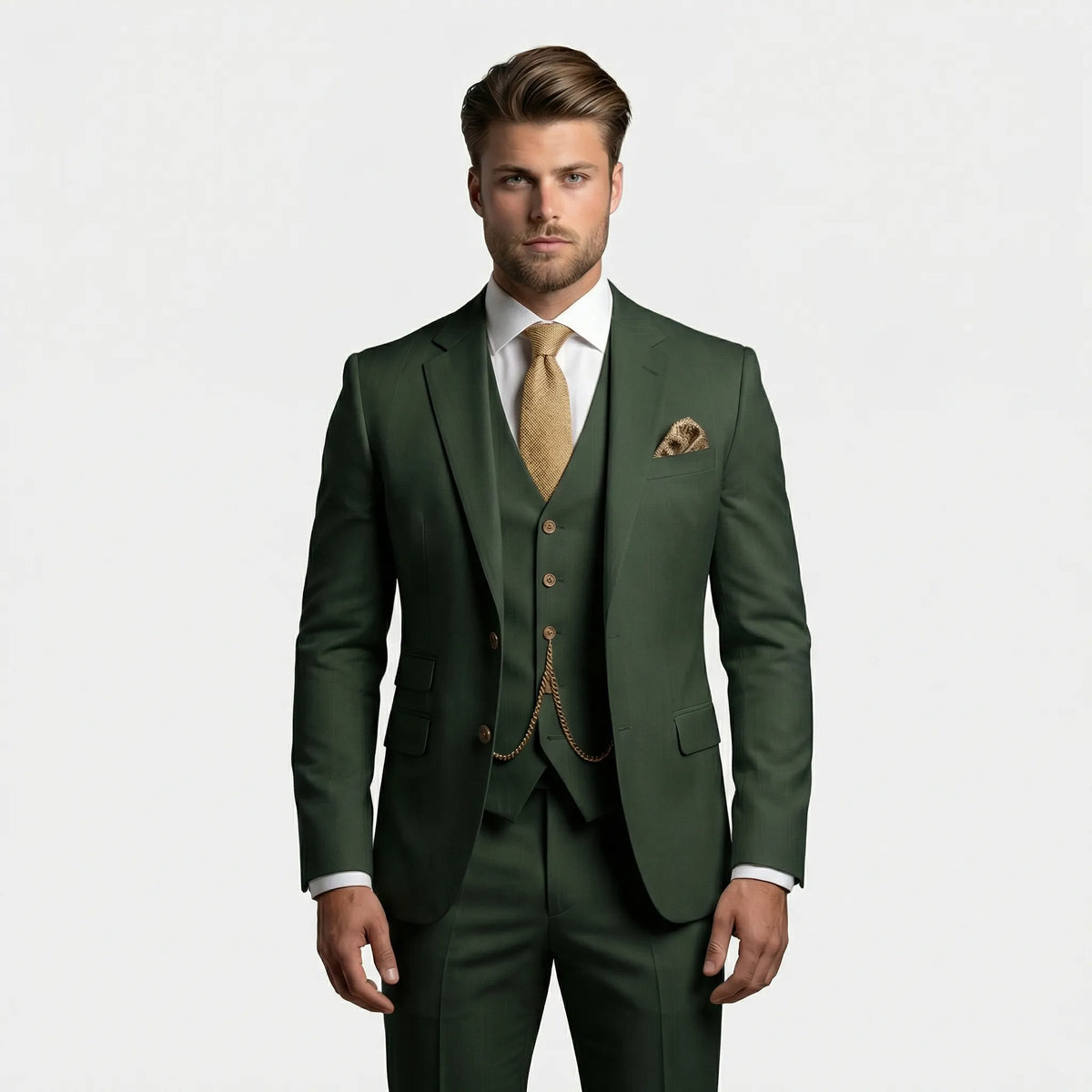 Three-Piece Slim Fit Suit for Men – Tailored Jacket, Vest & Pants Set for Formal Occasions, Weddings, Office & Business Events | Thomler