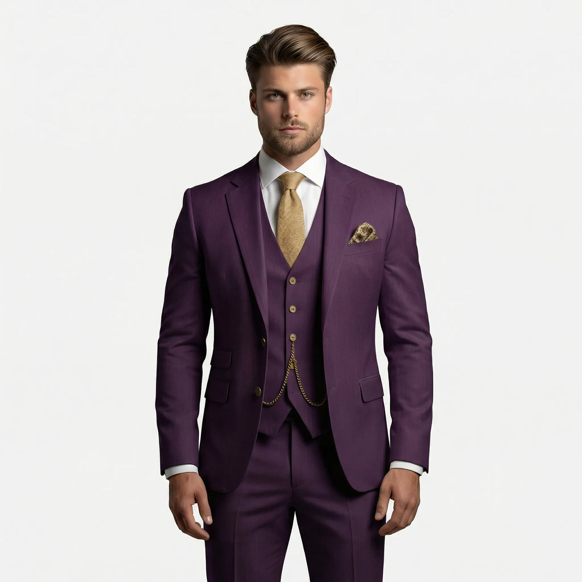 Three-Piece Slim Fit Suit for Men – Tailored Jacket, Vest & Pants Set for Formal Occasions, Weddings, Office & Business Events | Thomler