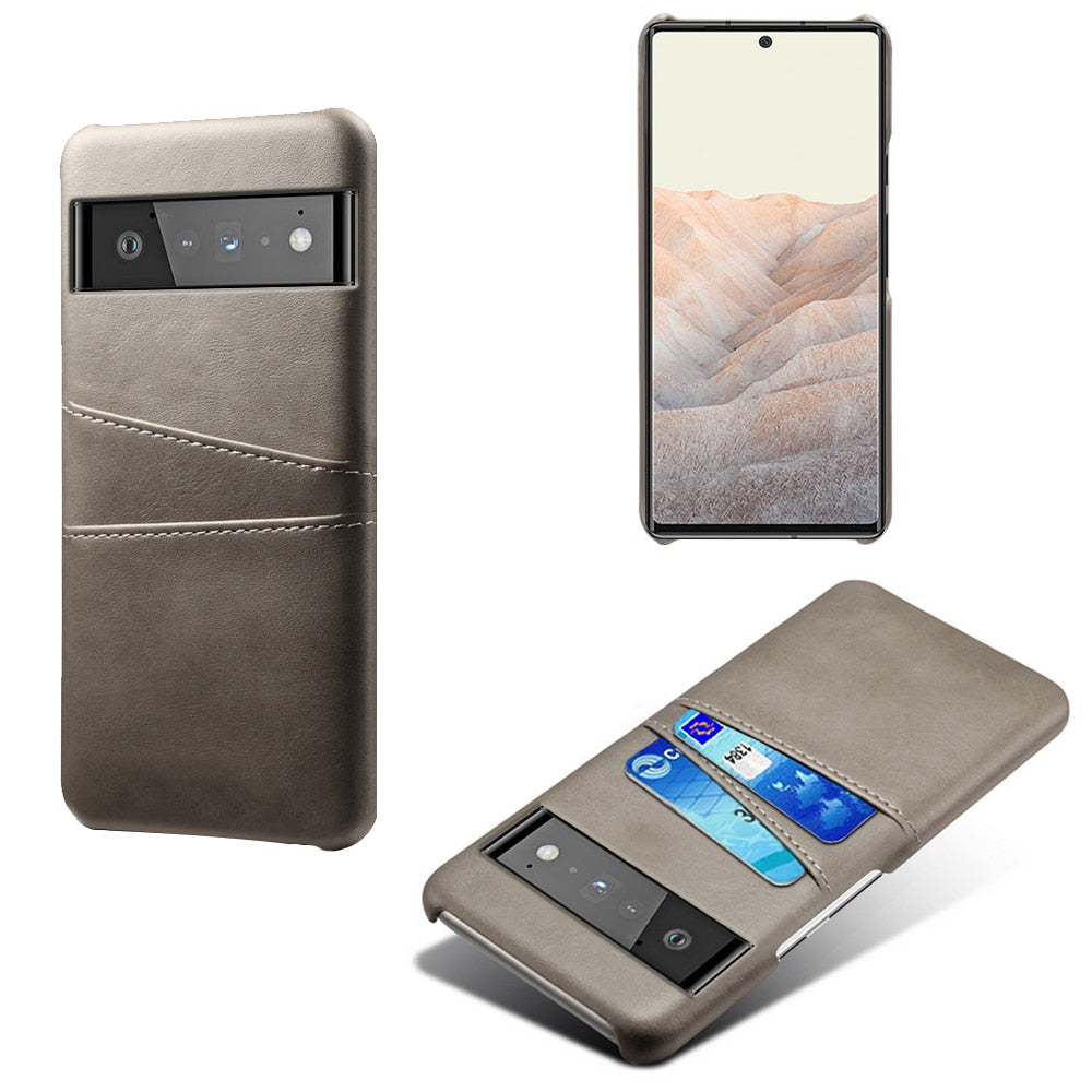 Phone Wallet Case with Two Card Slots for Google Pixel – Leather-Look Protective Cover with Raised Edges & Precise Cutouts | Thomler