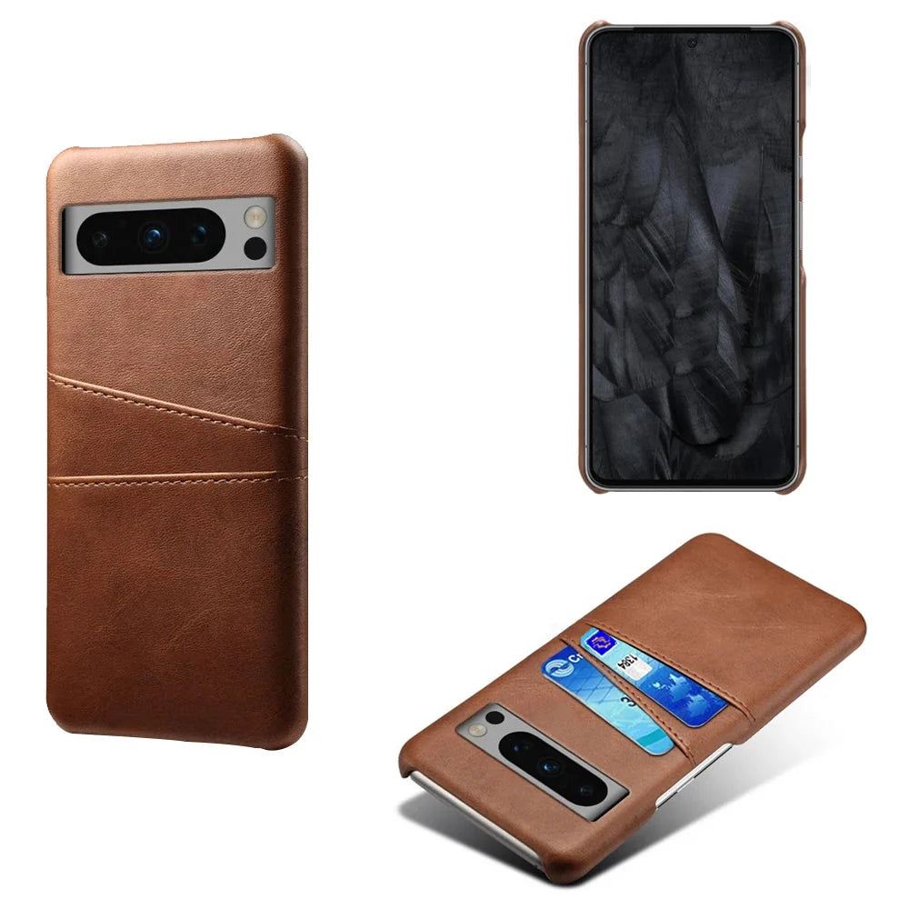 Phone Wallet Case with Two Card Slots for Google Pixel – Leather-Look Protective Cover with Raised Edges & Precise Cutouts | Thomler