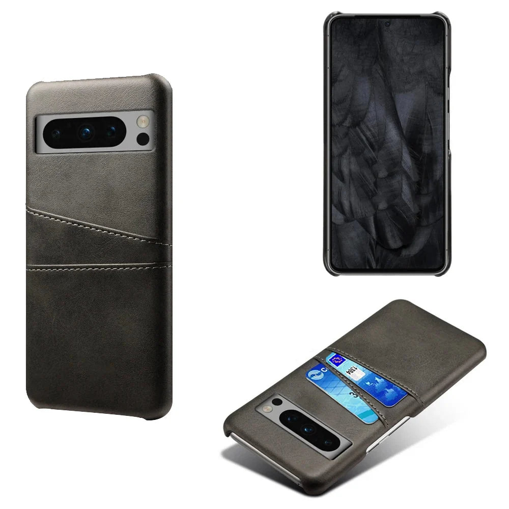 Phone Wallet Case with Two Card Slots for Google Pixel – Leather-Look Protective Cover with Raised Edges & Precise Cutouts | Thomler