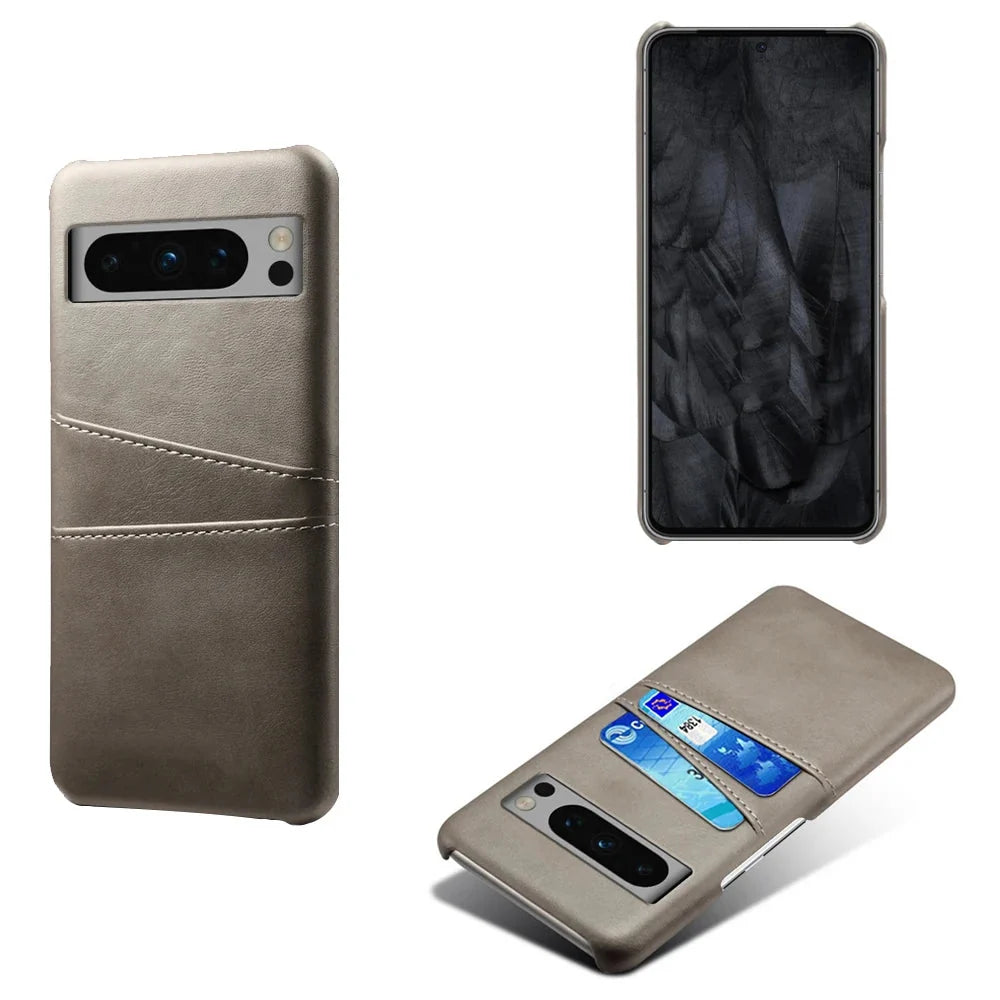 Phone Wallet Case with Two Card Slots for Google Pixel – Leather-Look Protective Cover with Raised Edges & Precise Cutouts | Thomler
