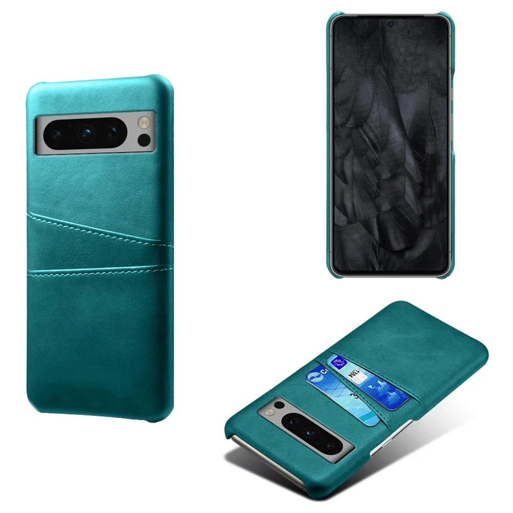 Phone Wallet Case with Two Card Slots for Google Pixel – Leather-Look Protective Cover with Raised Edges & Precise Cutouts | Thomler