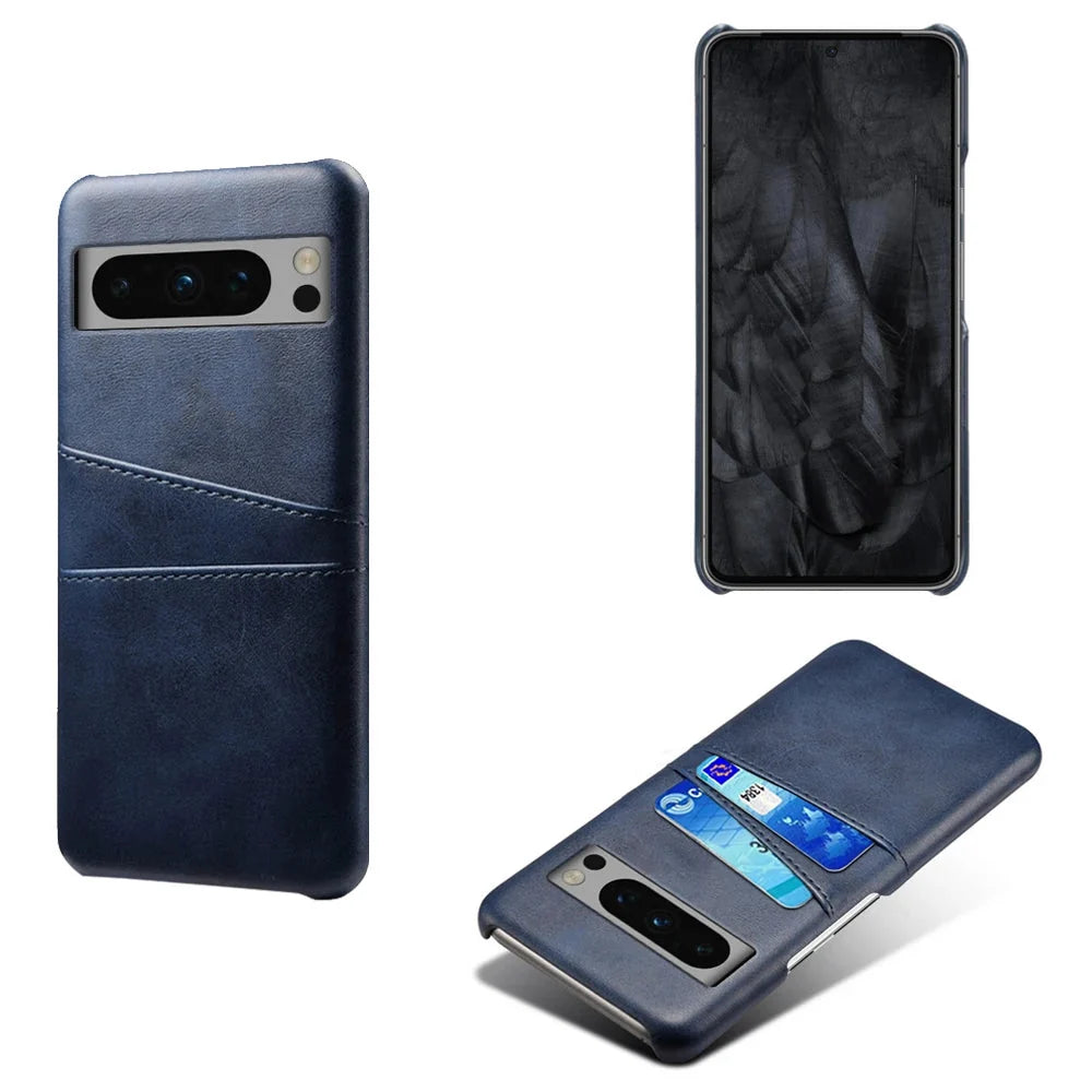 Phone Wallet Case with Two Card Slots for Google Pixel – Leather-Look Protective Cover with Raised Edges & Precise Cutouts | Thomler
