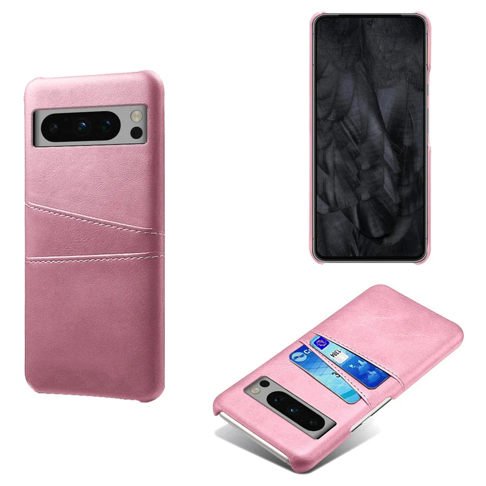 Phone Wallet Case with Two Card Slots for Google Pixel – Leather-Look Protective Cover with Raised Edges & Precise Cutouts | Thomler