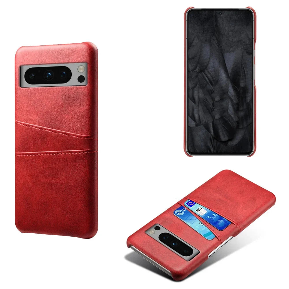 Phone Wallet Case with Two Card Slots for Google Pixel – Leather-Look Protective Cover with Raised Edges & Precise Cutouts | Thomler