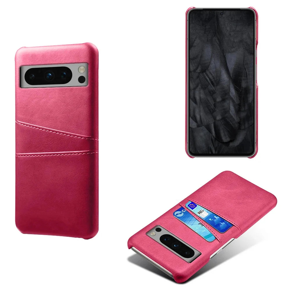 Phone Wallet Case with Two Card Slots for Google Pixel – Leather-Look Protective Cover with Raised Edges & Precise Cutouts | Thomler