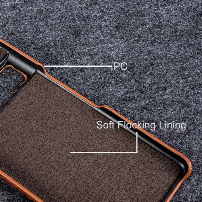 Genuine Leather Phone Case for Google Pixel – Textured Crocodile Grain Design with Raised Edges & Camera Protection | Thomler