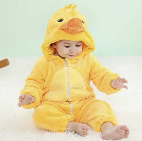 Soft Baby Animal Onesie Costume with Hood – Full-Zip Fleece Outfit for Infants & Toddlers – Home, Playdates & Photo Ops | Thomler