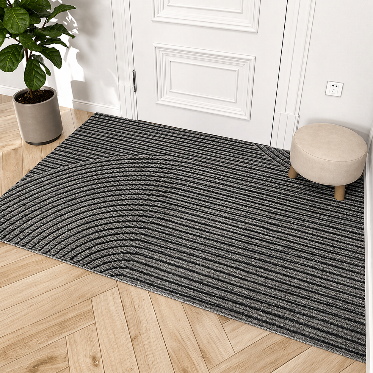 Anti-Slip Entry Mat for Indoors & Outdoors – Moisture-Trapping Textured Doormat for Entryway, Patio, Mudroom & Hallway – Weather-Resistant | Thomler